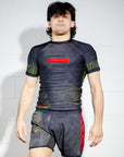 Camo BJJ Rash Guard Set with BJJ Shorts  front