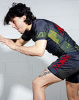 Camo BJJ Rash Guard Set with BJJ Shorts  sidee view