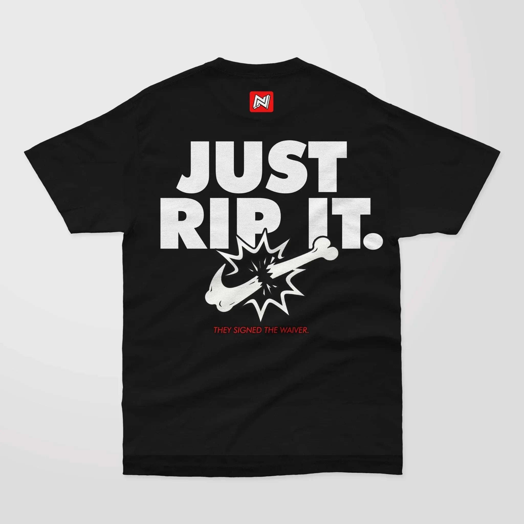 Nation Jiu Jitsu t-shirt front - Just Rip It design in black
