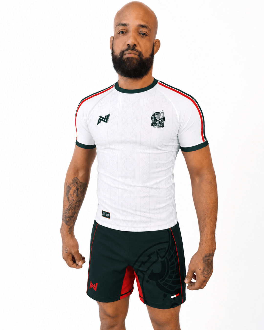 Mexico World Cup BJJ Rash Guard Set White Away Kit | No-Gi Training | Nation Athletic