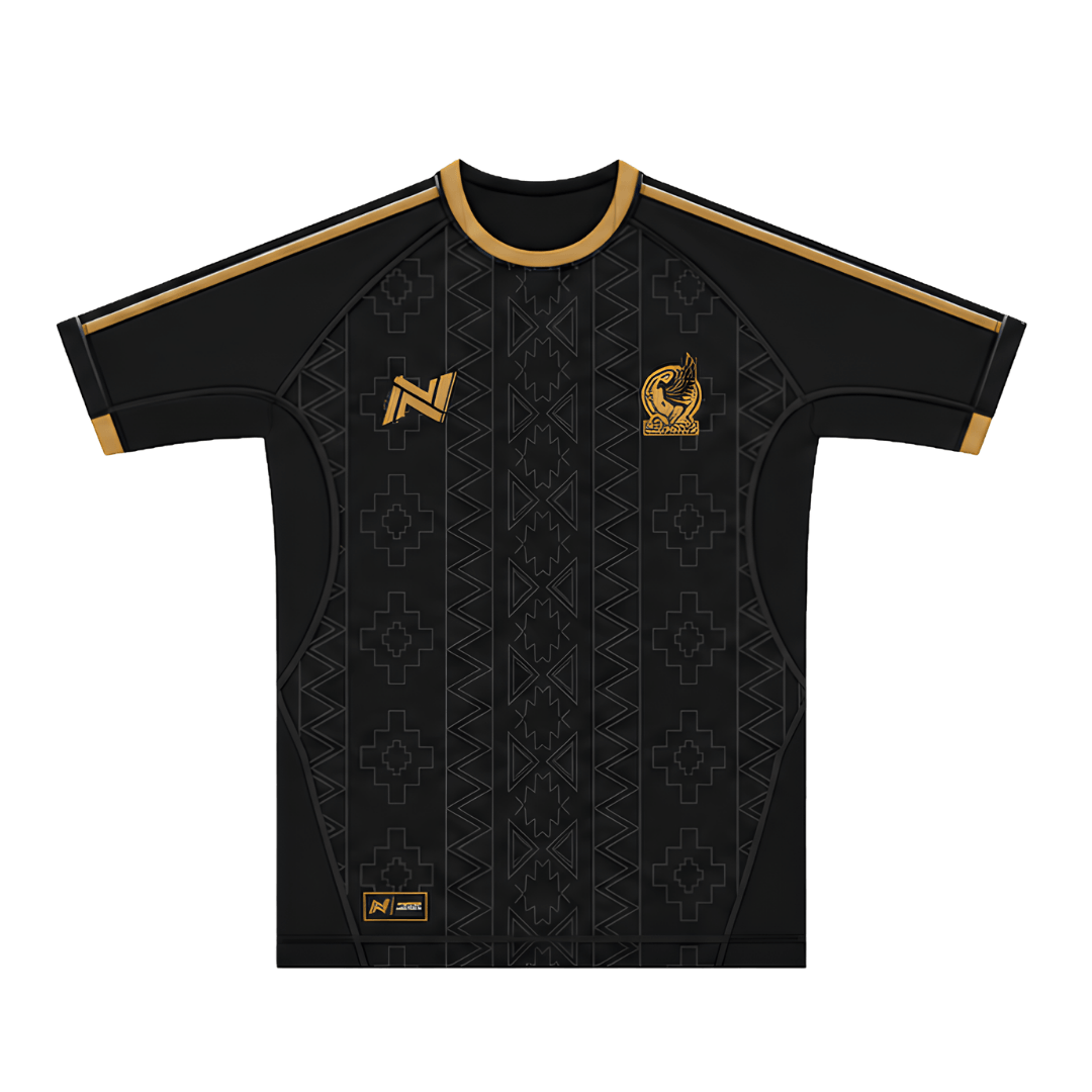 Mexico World Cup BJJ Rash Guard Set black and gold no-gi training kit by Nation Athletic