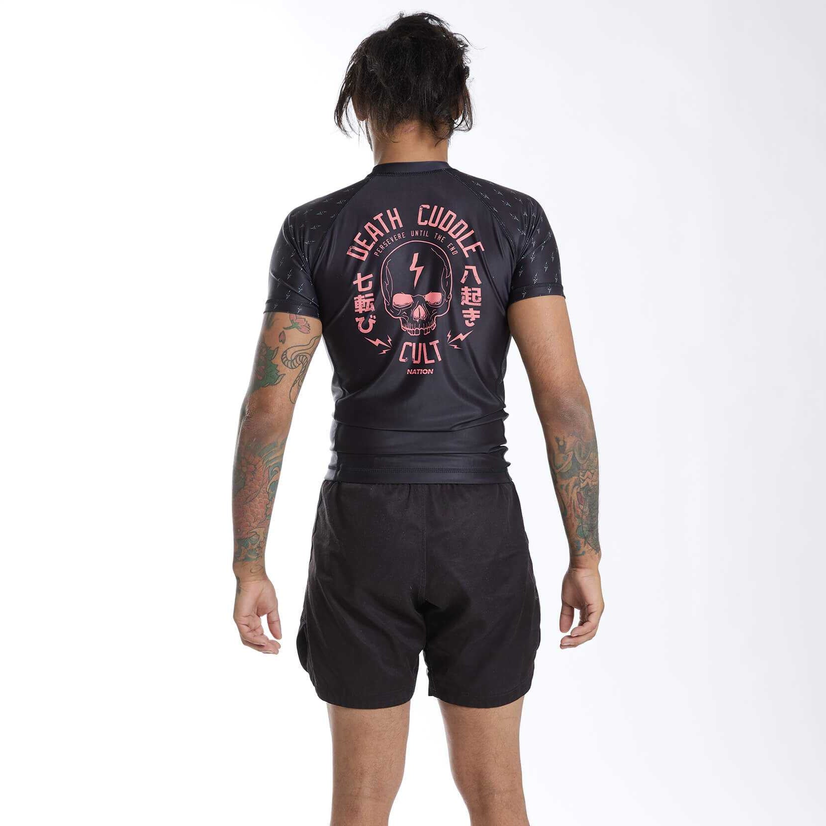 Nation Athletic BJJ - Death Cuddles BJJ Rash Guard - Black Rash Guards - Short Sleeve