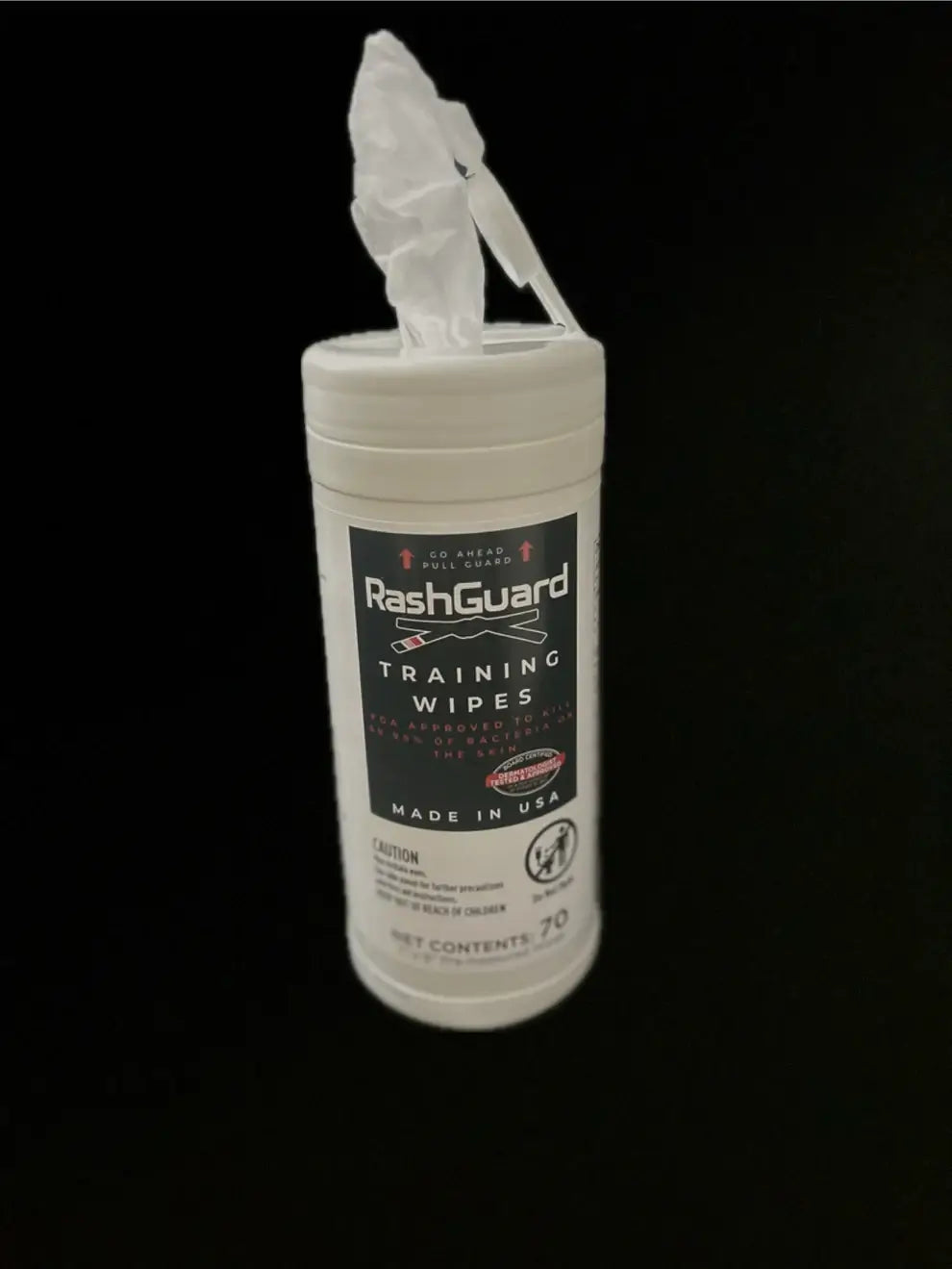 Rash Guard Training Wipes for grappling athletes, FDA-approved, dermatologist tested, alcohol-free skin cleansing wipes for post-training hygiene