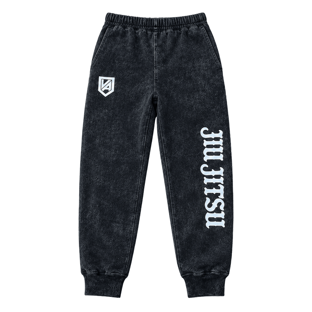 Gray Vanguard Sweatpants by Nation Athletic with tapered fit and premium fleece for training and casual wear