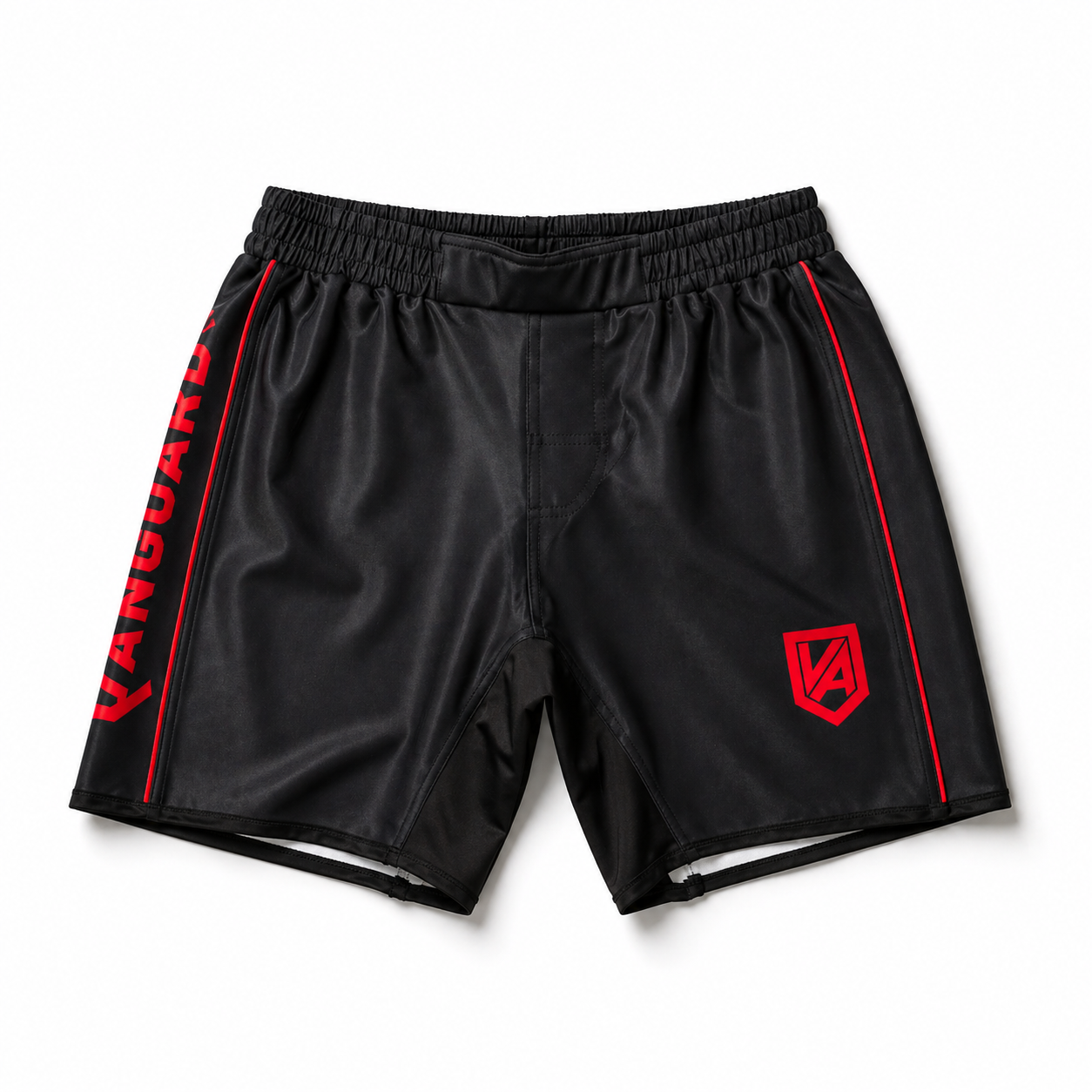 Vanguard No-Gi Set red and black rash guard and grappling shorts for BJJ training