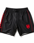 Vanguard No-Gi Set red and black rash guard and grappling shorts for BJJ training