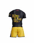 Wu Jitsu BJJ Rash Guard Set in multicolor with compression fit and hip hop-inspired design, featuring moisture-wicking fabric and fully sublimated graphics.