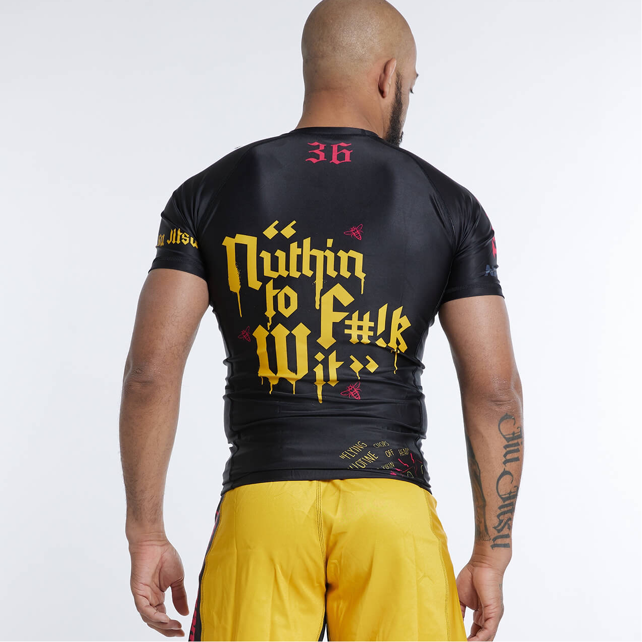 wu tang bjj rash guards  | nation athletic jiu jitsu back