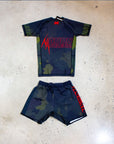 Camo Jiu-Jitsu set combat fatigues by Nation Athletic, includes rash guard and fight shorts.