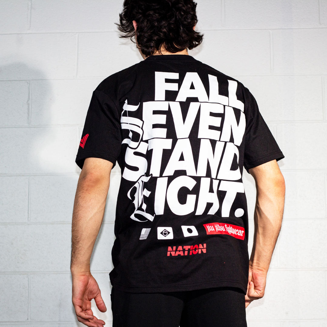 black nation athletic bjj shirt back view model