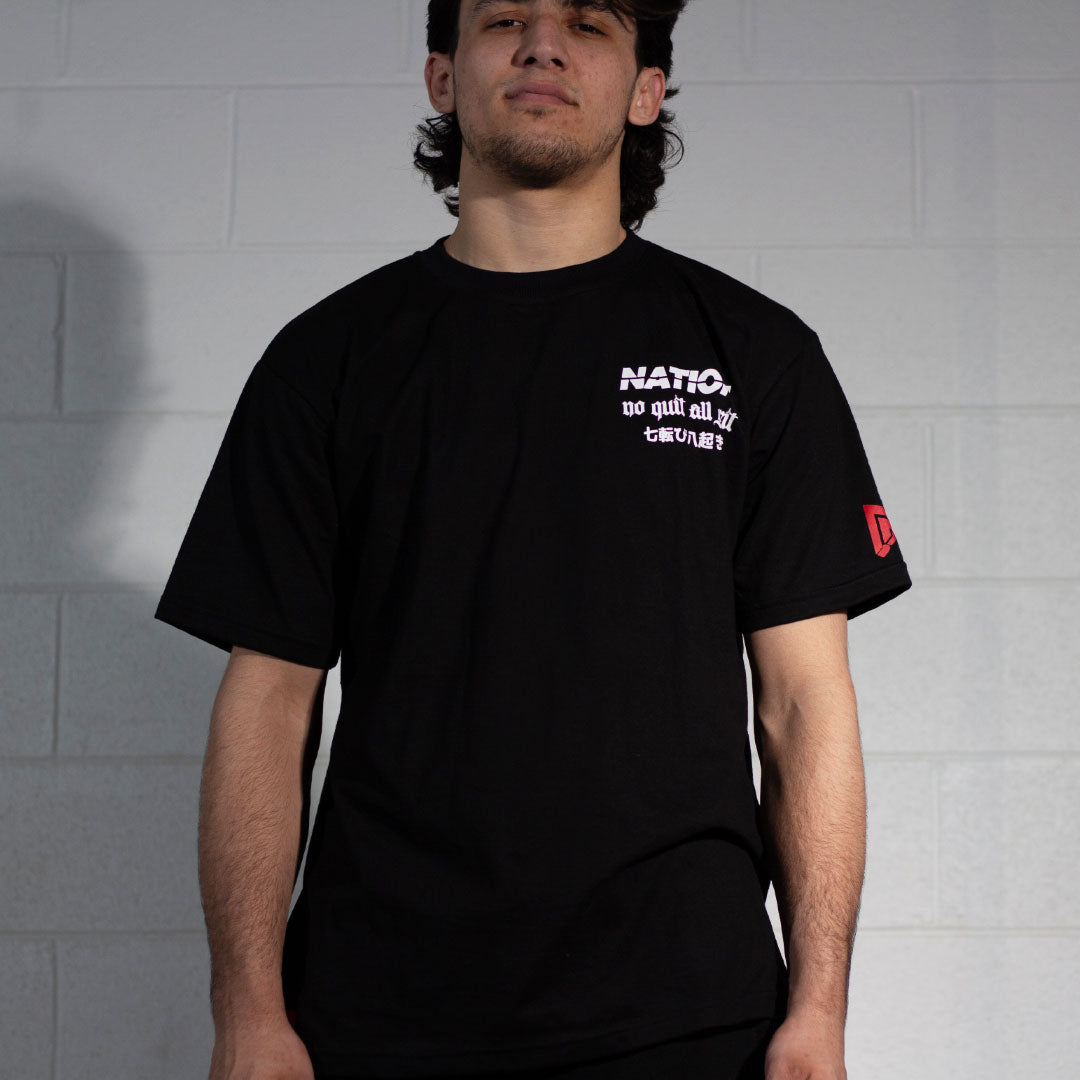 black nation athletic bjj shirt front view