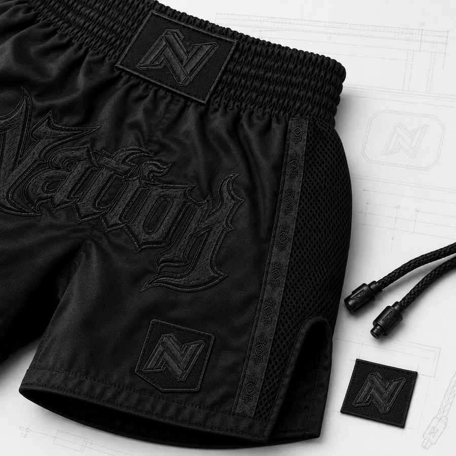 Muay Thai shorts premium finish options