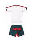 Mexico World Cup BJJ Rash Guard Set white no-gi training kit with matching rash guard and grappling shorts