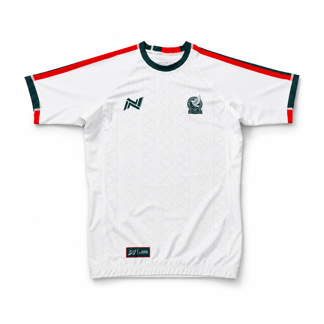 Mexico World Cup BJJ Rash Guard Set white no-gi training kit with matching rash guard and grappling shorts
