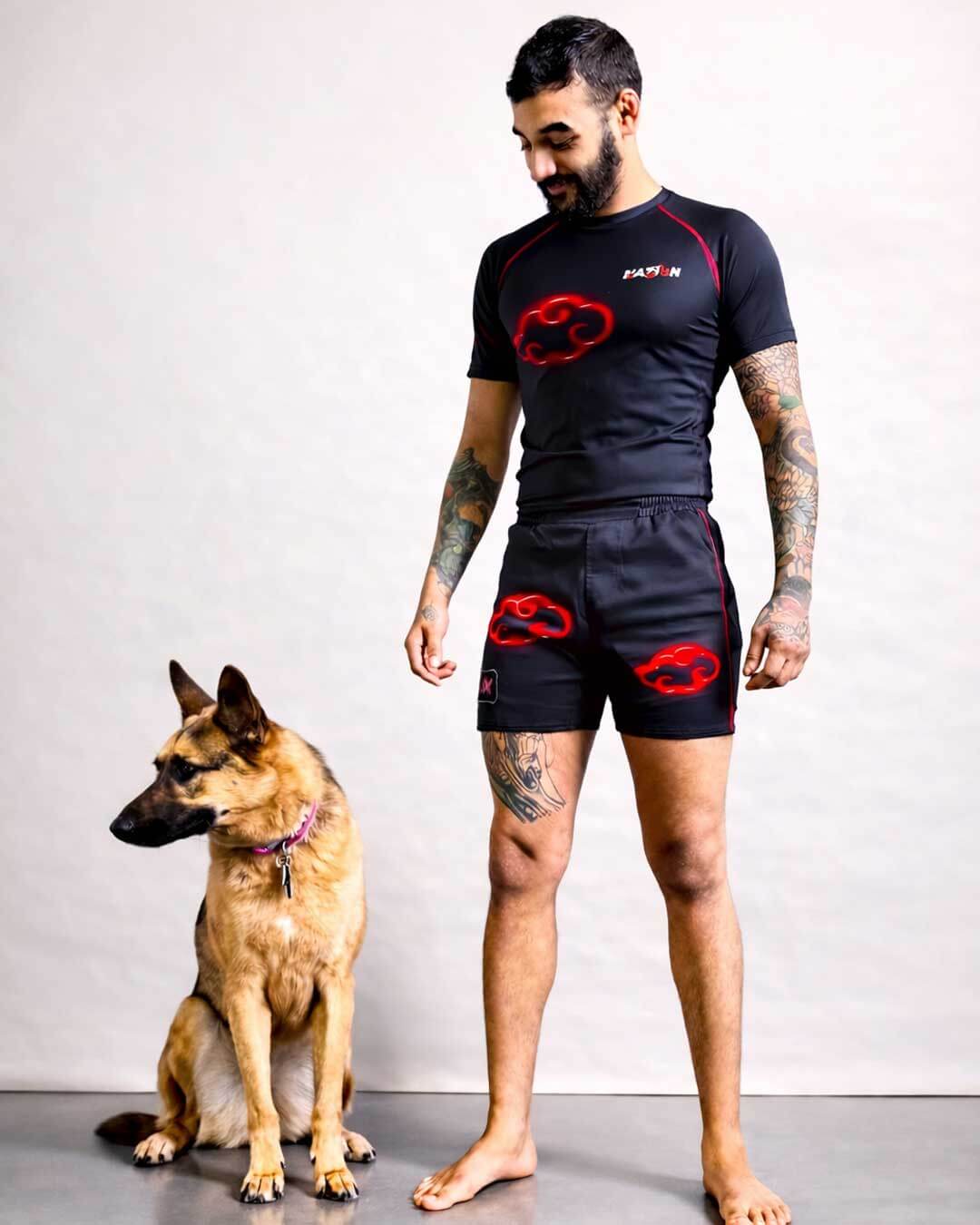 naruto black akatsuki cloud bjj rash guard set