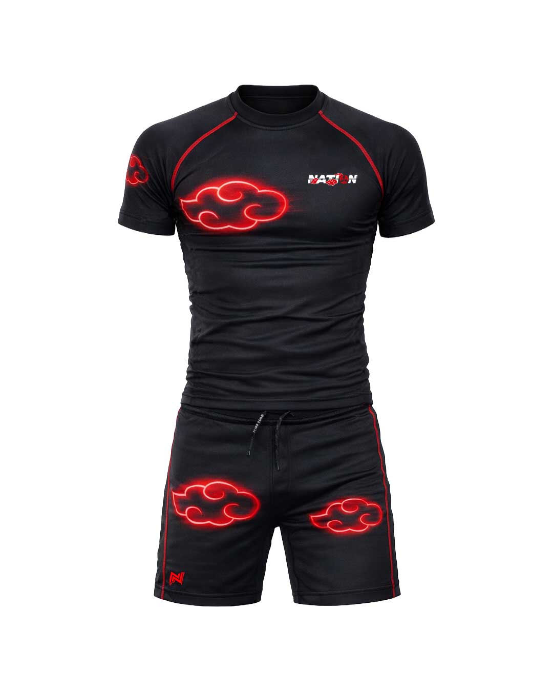 naruto black akatsuki cloud bjj rash guard set