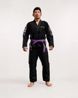 Black Paisley BJJ Gi with expressive West Coast paisley design and durable pearl-weave jacket and ripstop pants for Brazilian Jiu-Jitsu training.