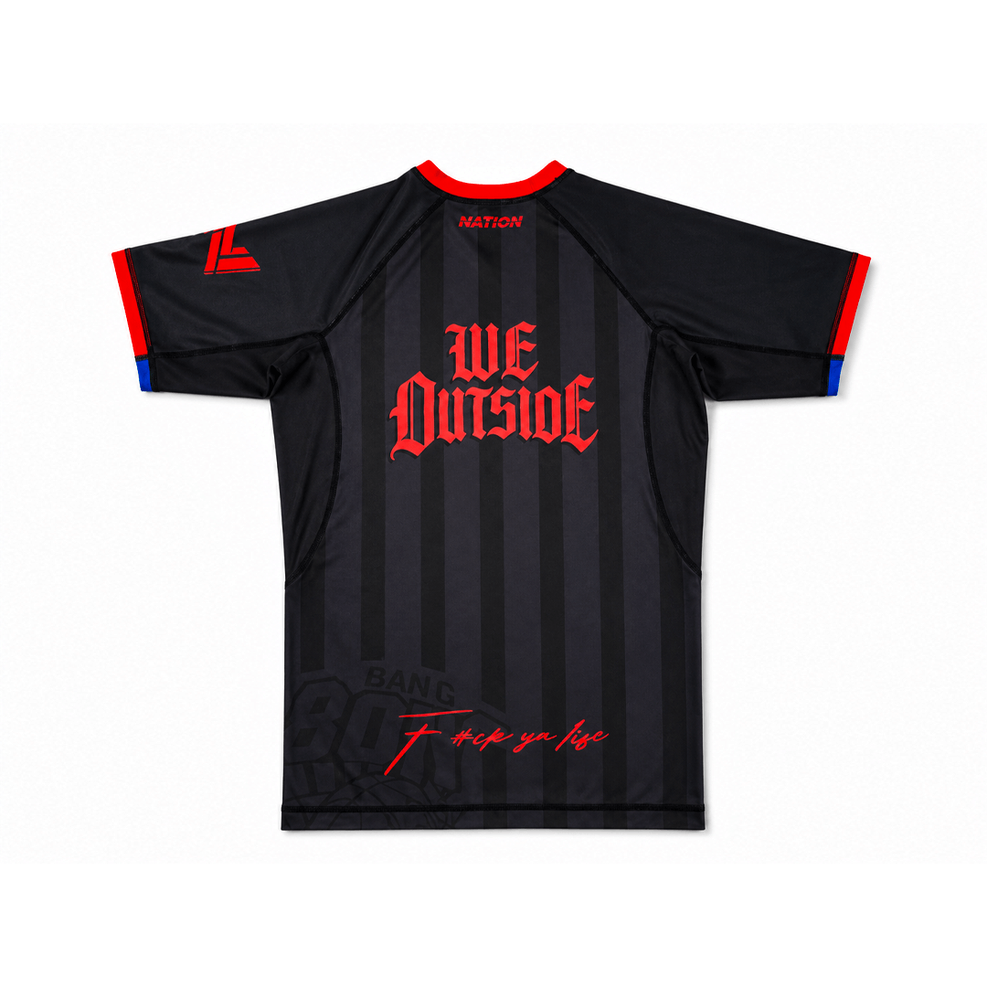 New York Nicks BJJ rash guard set with black and orange no-gi design by Nation Athletic