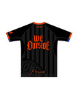 Black New York Nicks no-gi BJJ rash guard with orange accents for grappling and MMA training