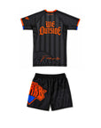 New York Nicks BJJ No-Gi rash guard and shorts set with black and orange design