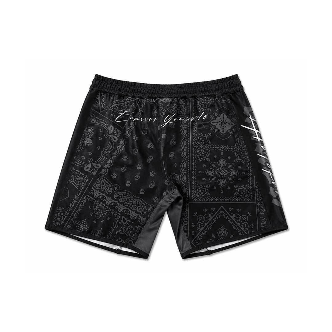 Black Paisley BJJ Grappling Shorts | No-Gi Training