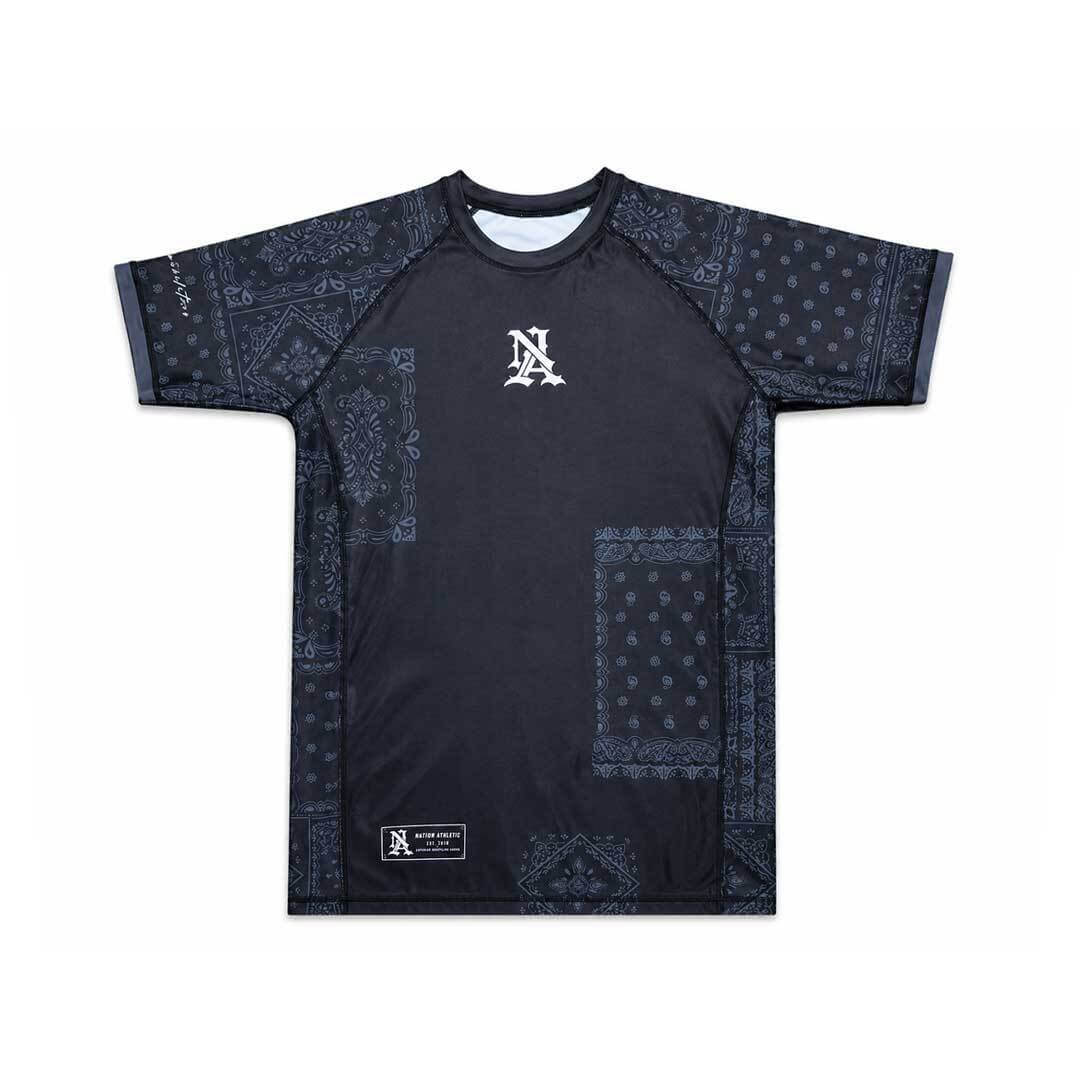 Black Paisley BJJ Rash Guard Set | No-Gi Training | Nation Athletic