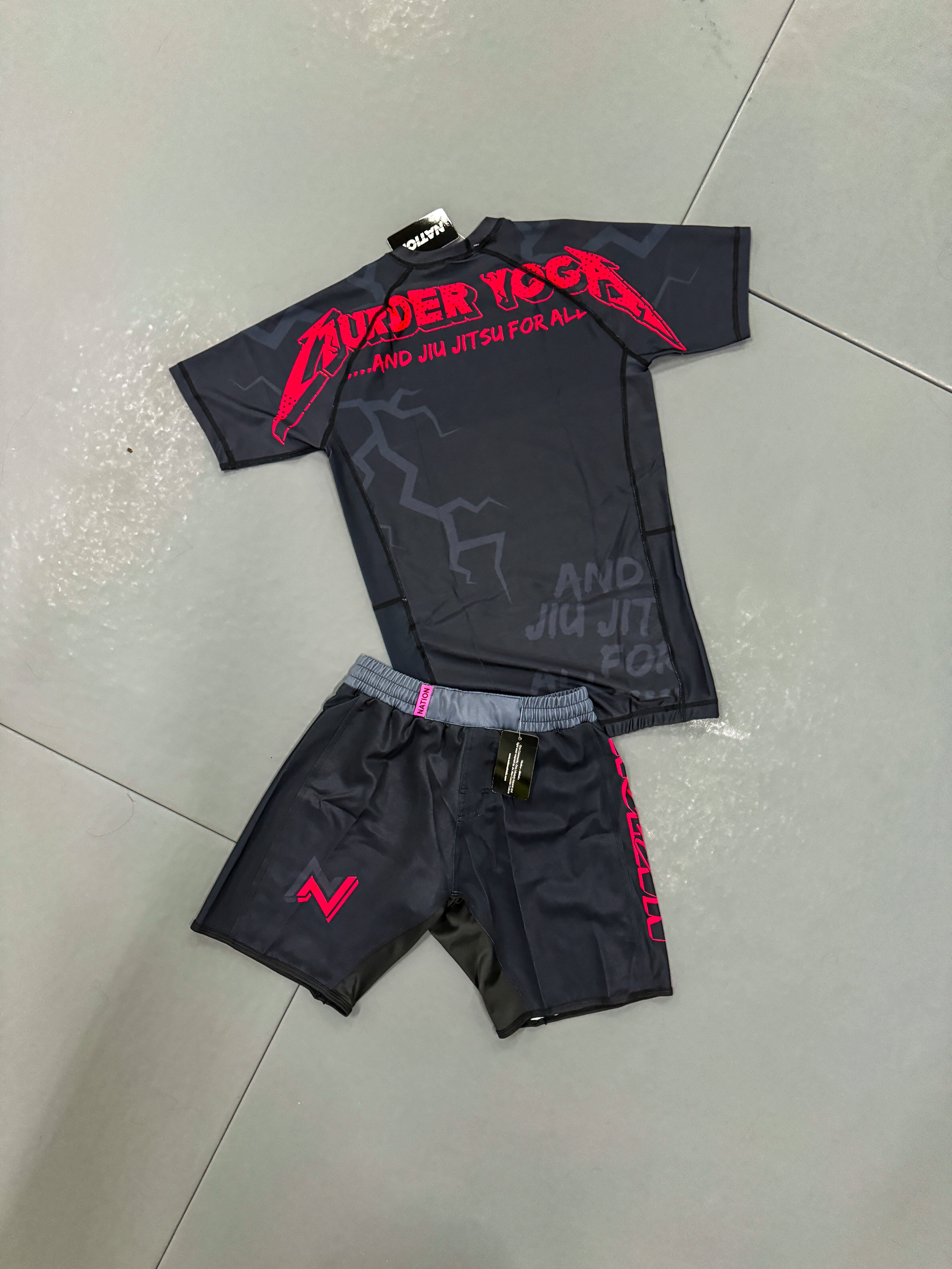 Jiu Jitsu Murder Yoga V2 fight shorts for BJJ grappling, wrestling and MMA