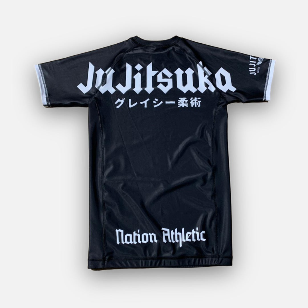 Jujitsuka BJJ Rash Guards - Black Short Sleeve
