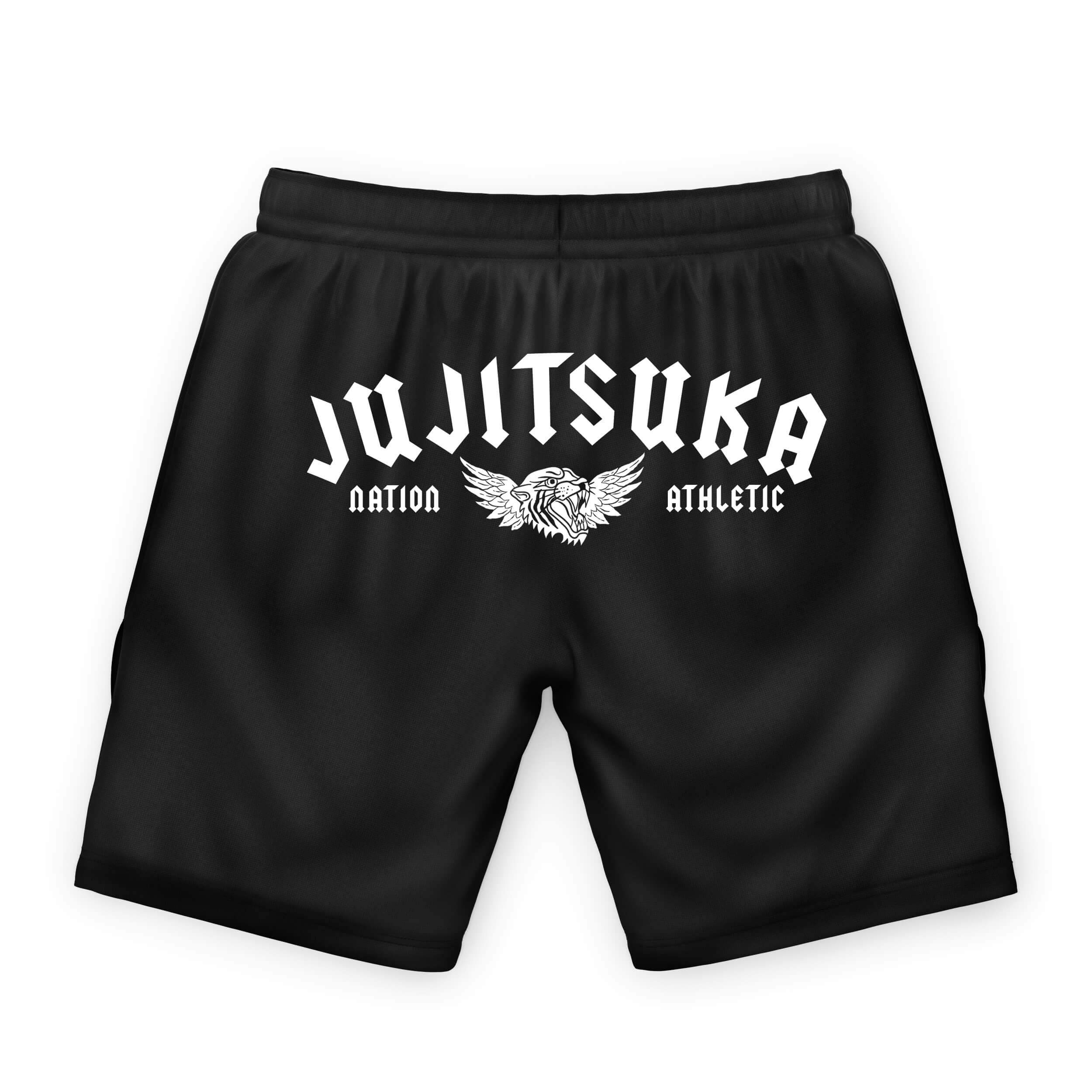 Jujitsuka Black BJJ Grappling Shorts - For jiu jitsu, wrestling, crossfit and MMA