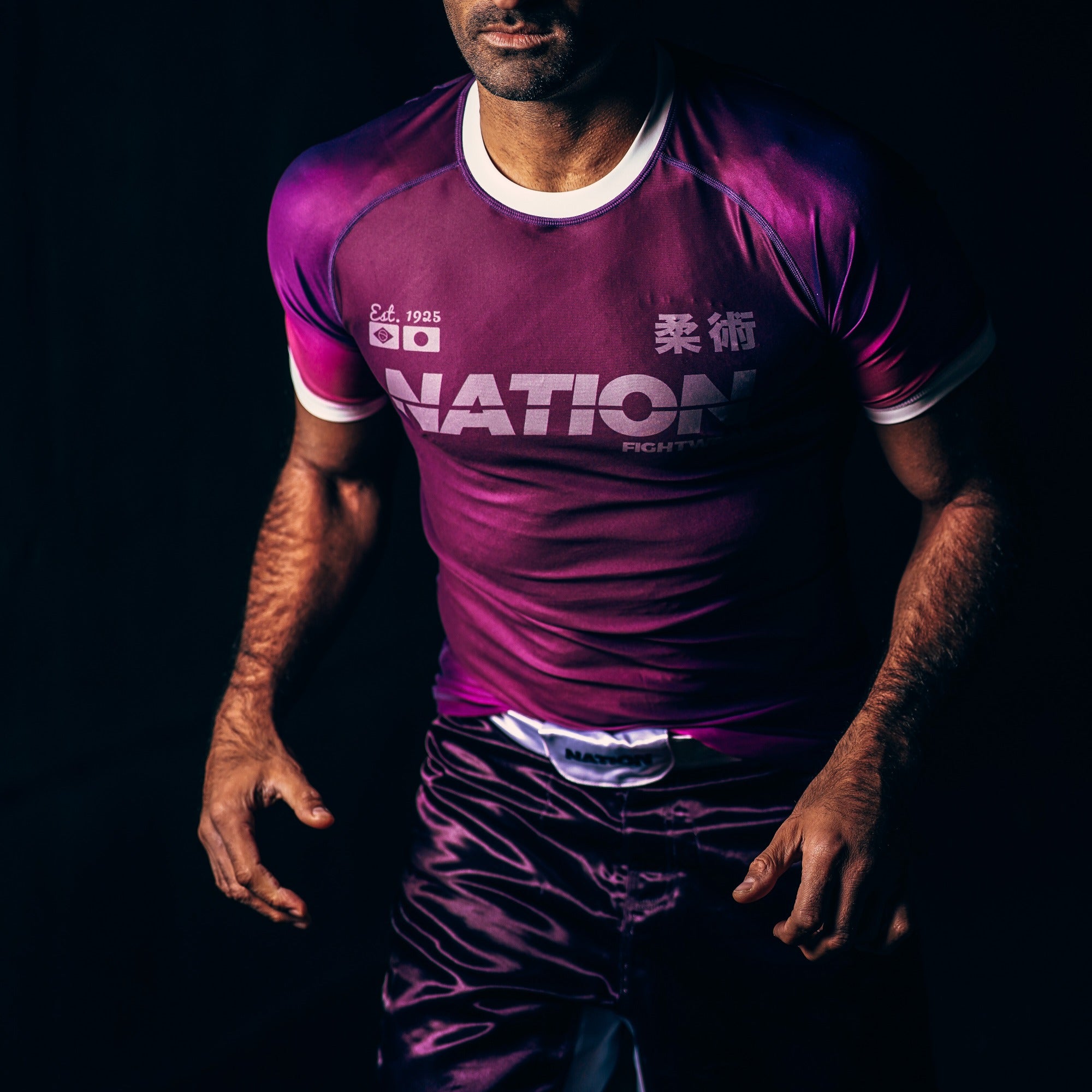 Ranked Purple BJJ Rash Guard - Nation Athletics Bjj