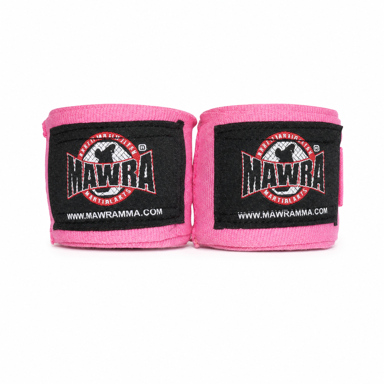 Pink custom hand wrap factory samples with woven labels